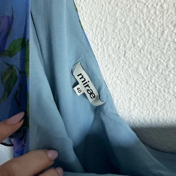 Mirae Paris Livi One Shoulder Mini Dress in Blooming Blue - Picture 4 of 8